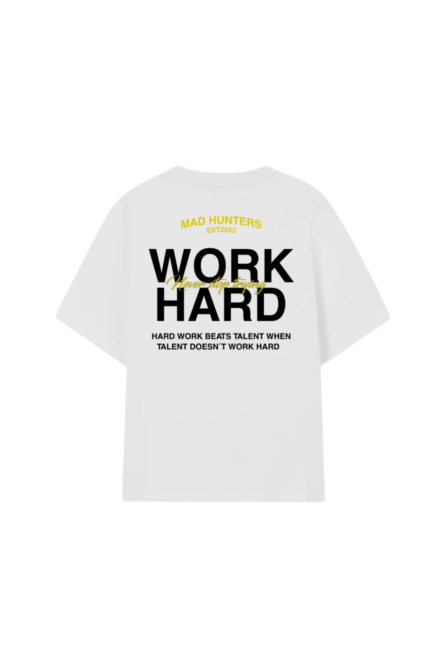 Work Hard white T-shirt