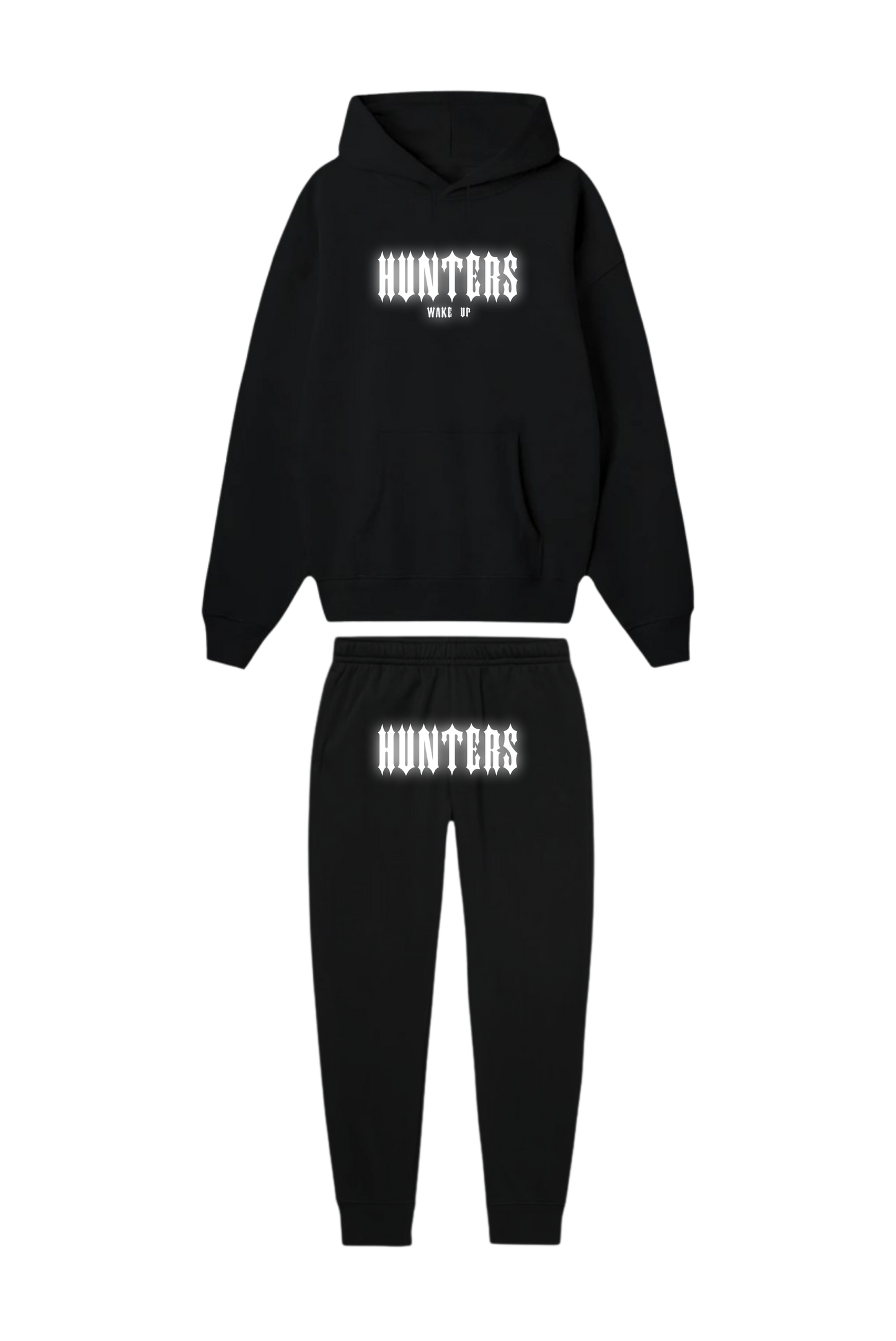 Black reflective tracksuit