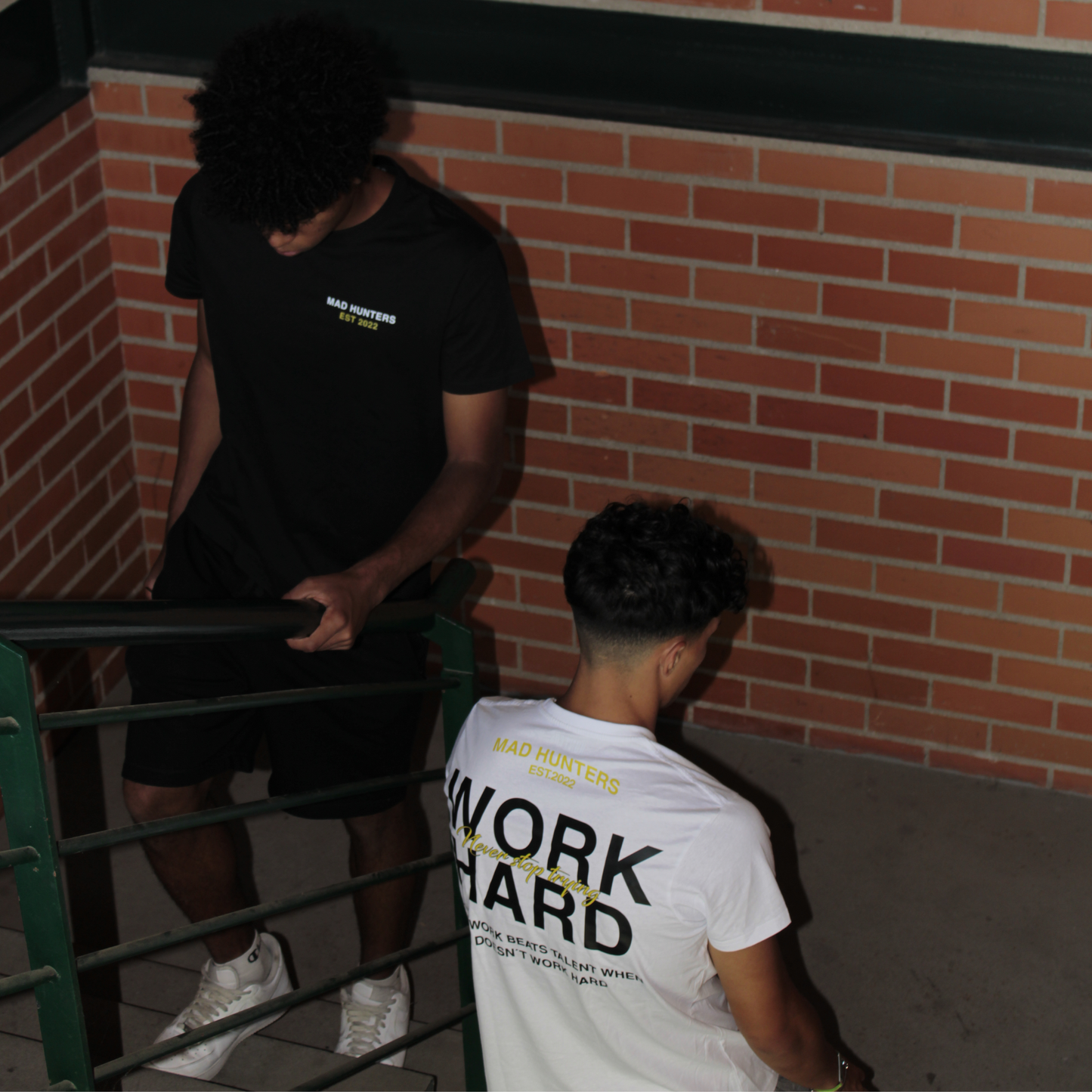 Work Hard white T-shirt