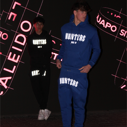 Blue reflective tracksuit