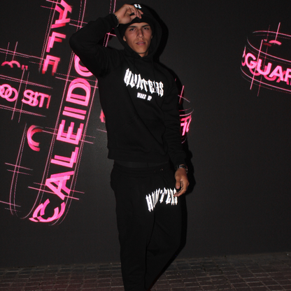 Black reflective tracksuit