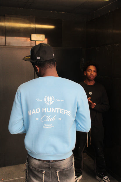 Mad hunters club baby blue sweatshirt