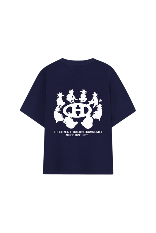 Building Community navy blue tee