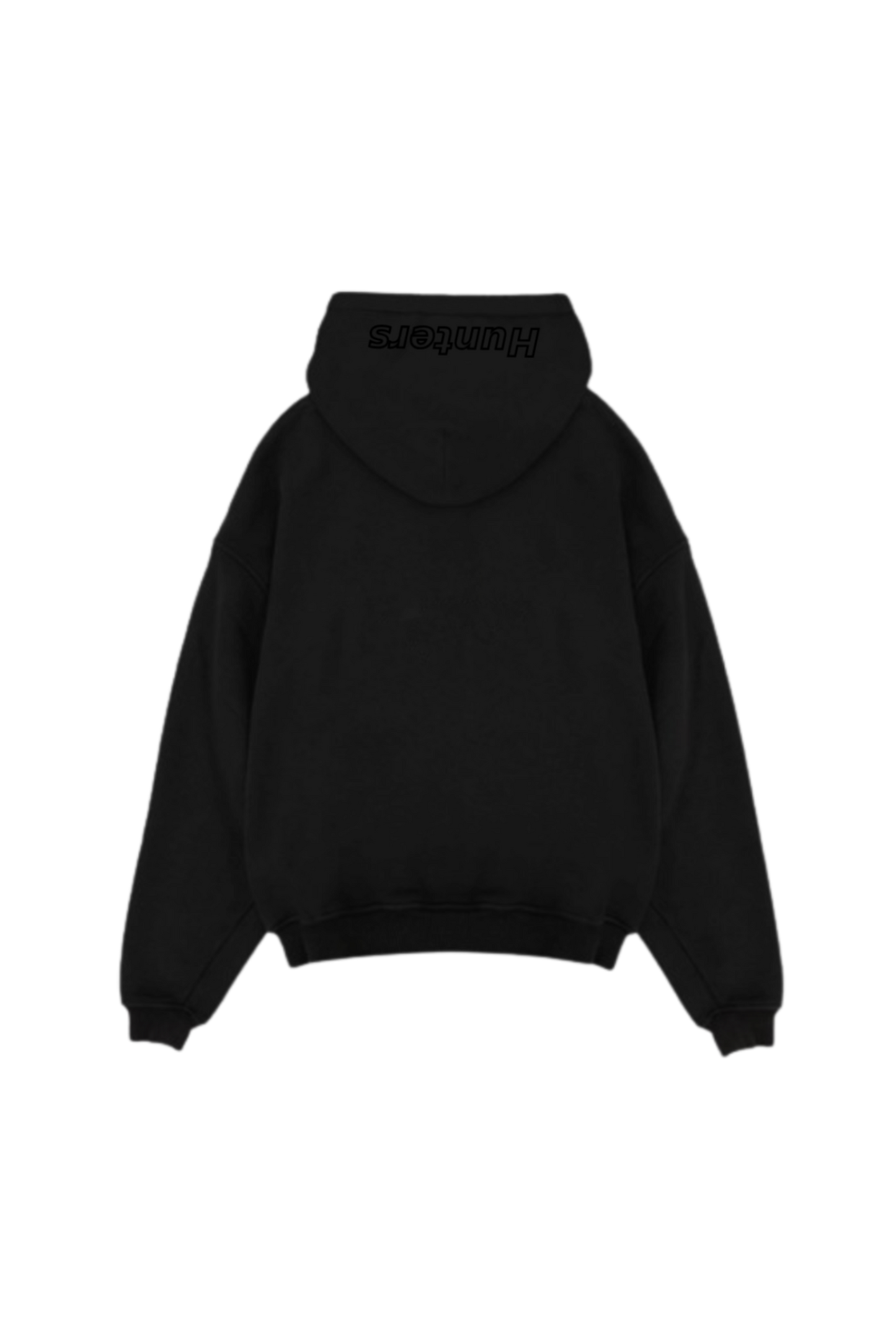 Black on black bordado en la capucha hoodie